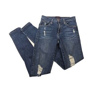 James Jeans 26 Plus Twiggy Cabana Distressed Skinny Mid Rise Jean Stretch EUC